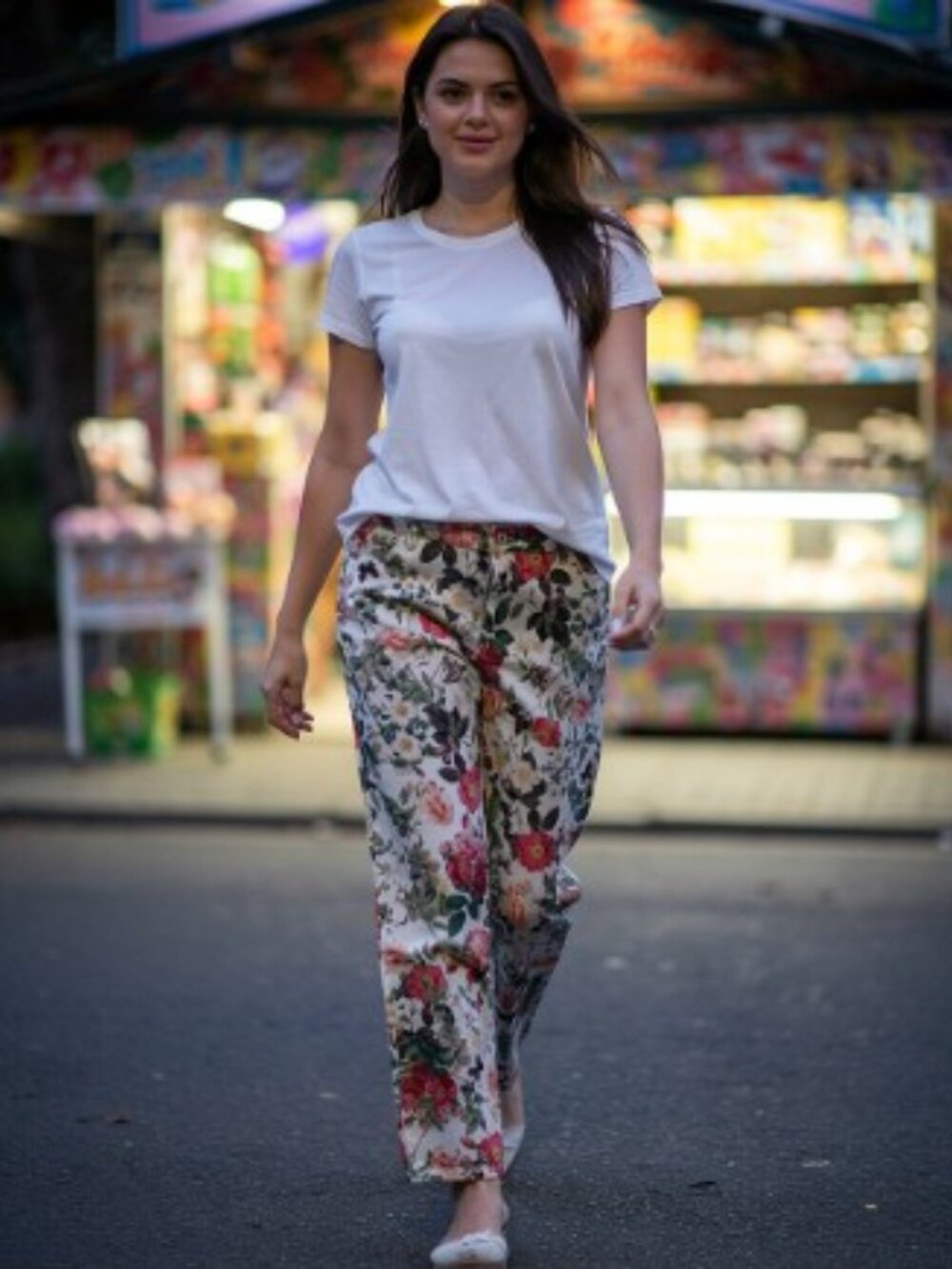 Boston Proper Floral Print Skinny Stretch Pants  Size 12  Like New
